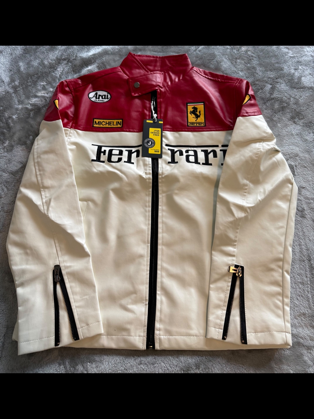 Ferrari White and Red Motorsport Zip Jacket - Men's